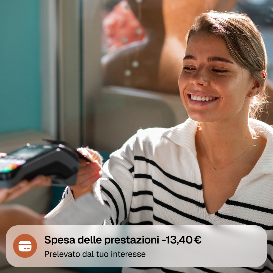 Carta di debito crypto e conto IBAN per pagare in euro o criptovalute usando i guadagni dei tuoi investimenti