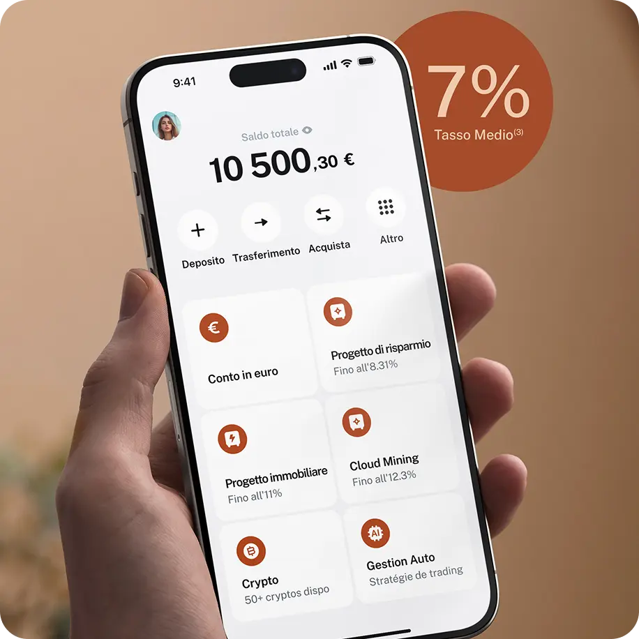 Risparmio flessibile e piani di investimento diversificati con rendimento potenziale fino all’8,3%, con interessi composti giornalieri
